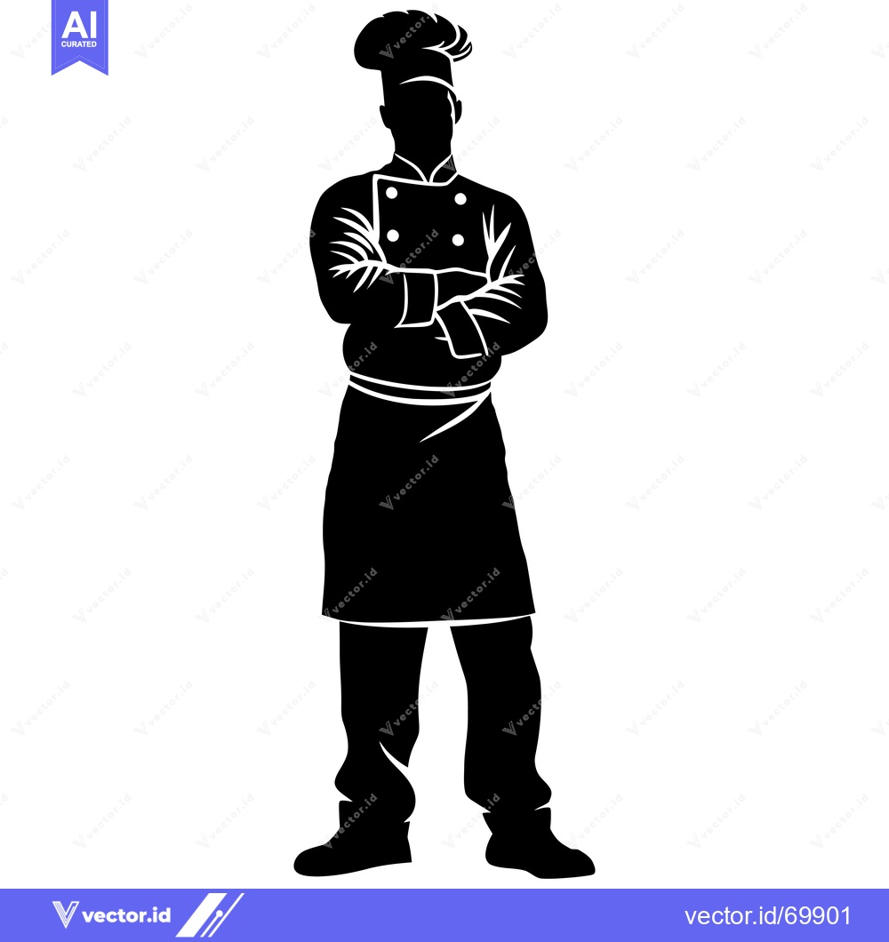 Premium Vector of Silhouette of a Chef with Arms Crossed