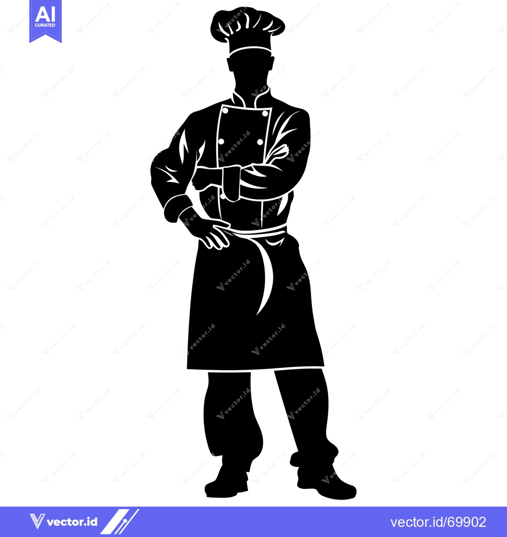 Premium Vector of Silhouette of a Chef with Arms Crossed