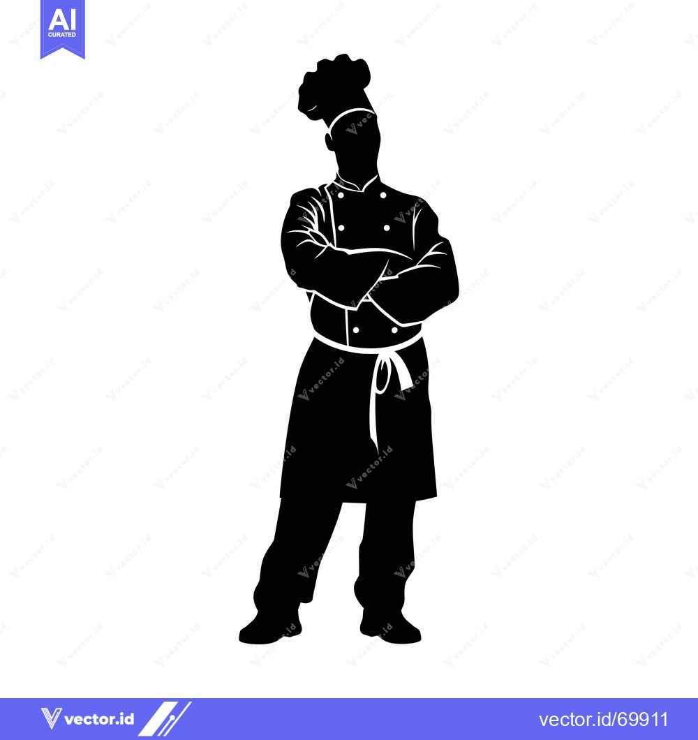 Premium Vector of Silhouette of a Chef with Arms Crossed