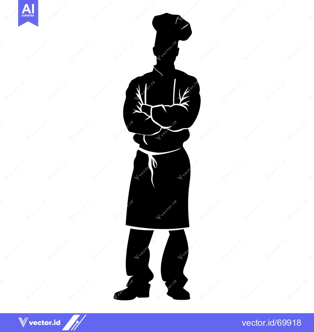 Premium Vector of Silhouette of a Chef with Arms Crossed