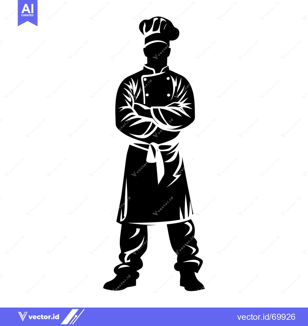 Premium Vector of Silhouette of a Chef with Arms Crossed