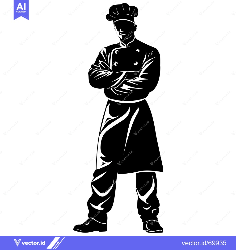 Premium Vector of Silhouette of a Chef with Arms Crossed