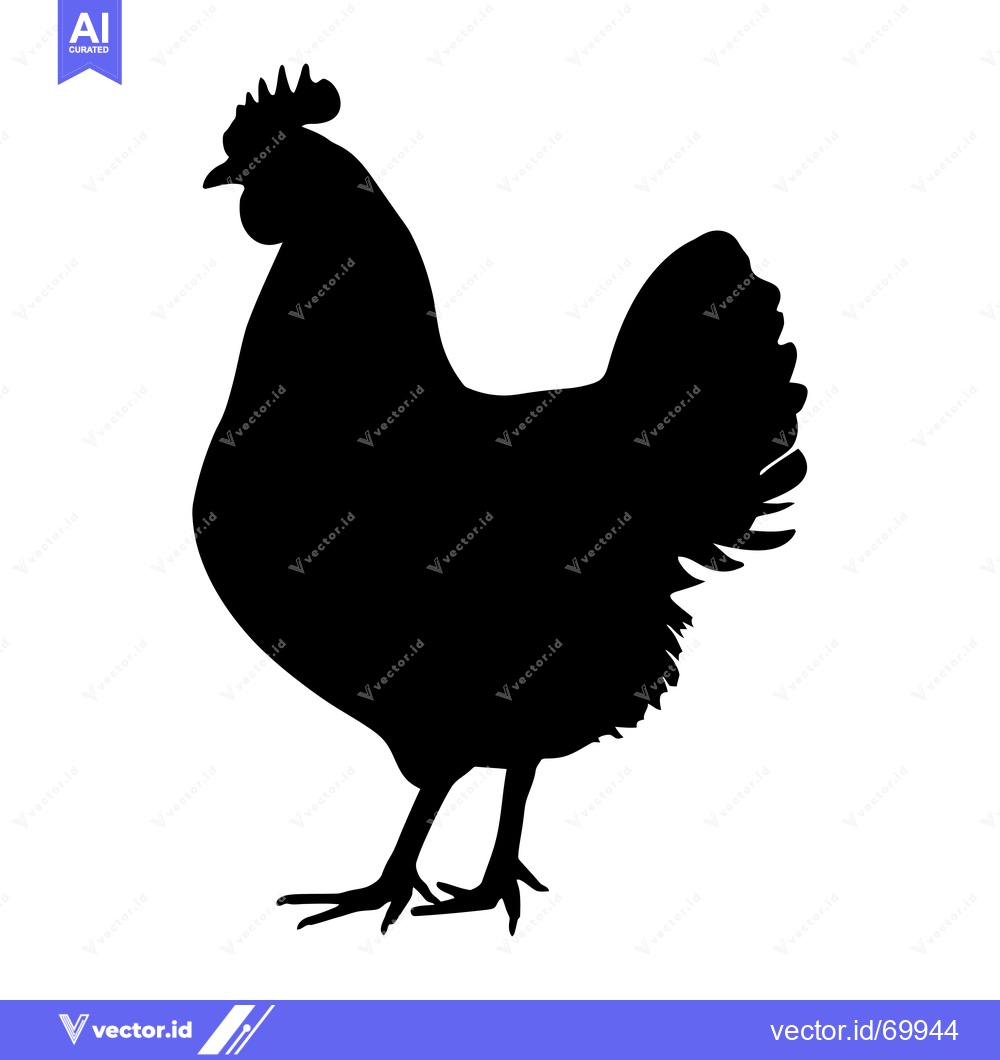 Premium Vector dari Black Silhouette of a Rooster
