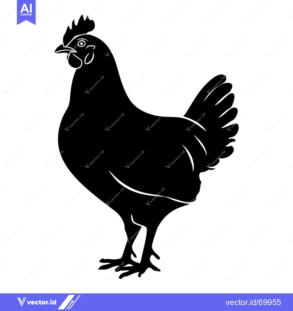 Premium Vector dari Black Silhouette of a Chicken