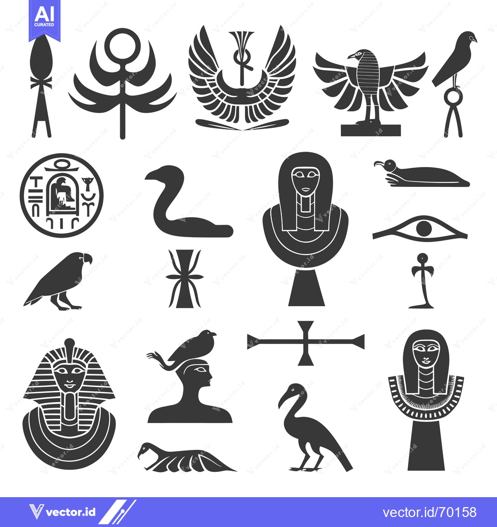 Premium Vector dari A Collection of Ancient Egyptian Symbols and Icons