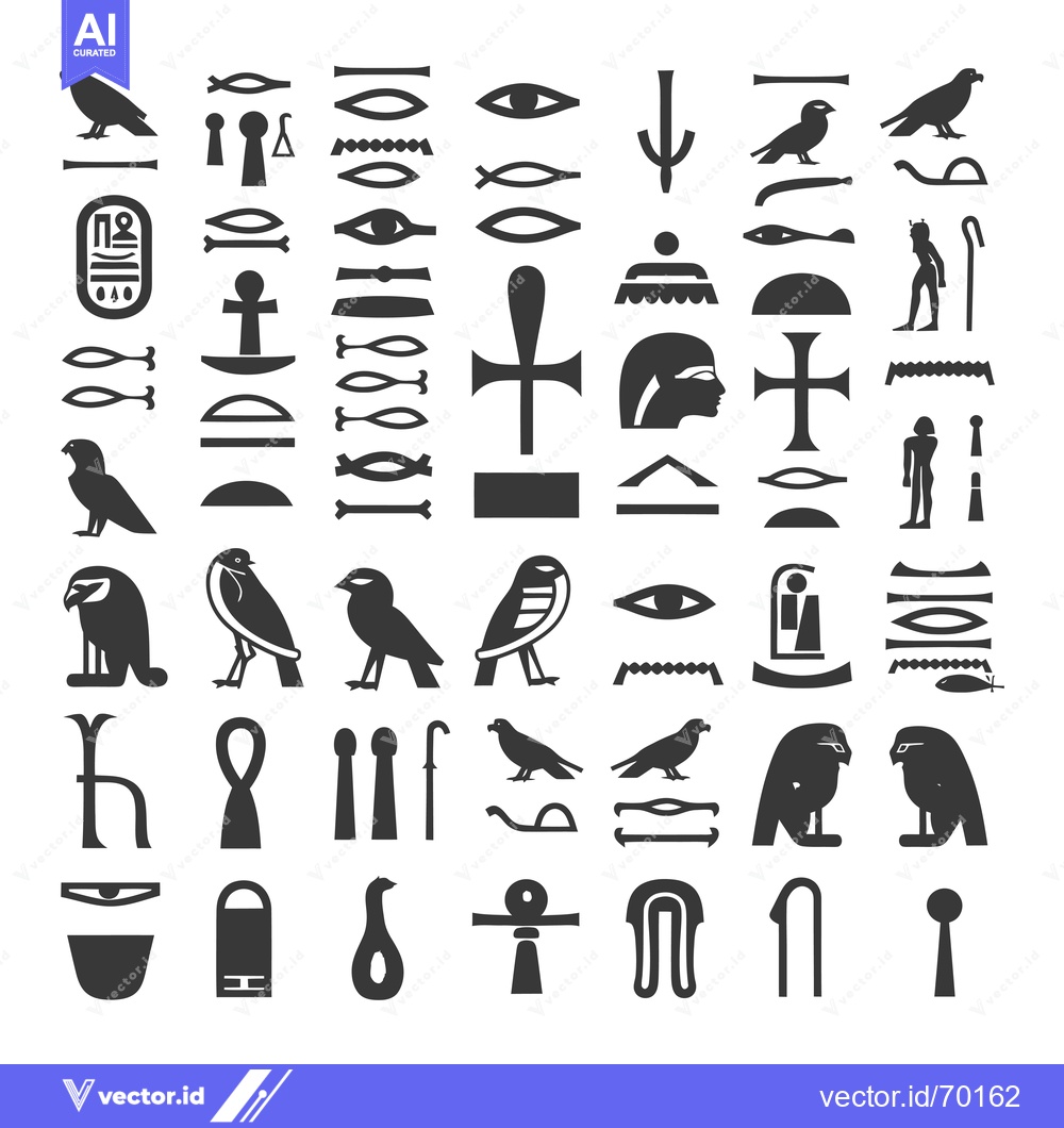 Premium Vector dari Collection of Ancient Egyptian Hieroglyphics