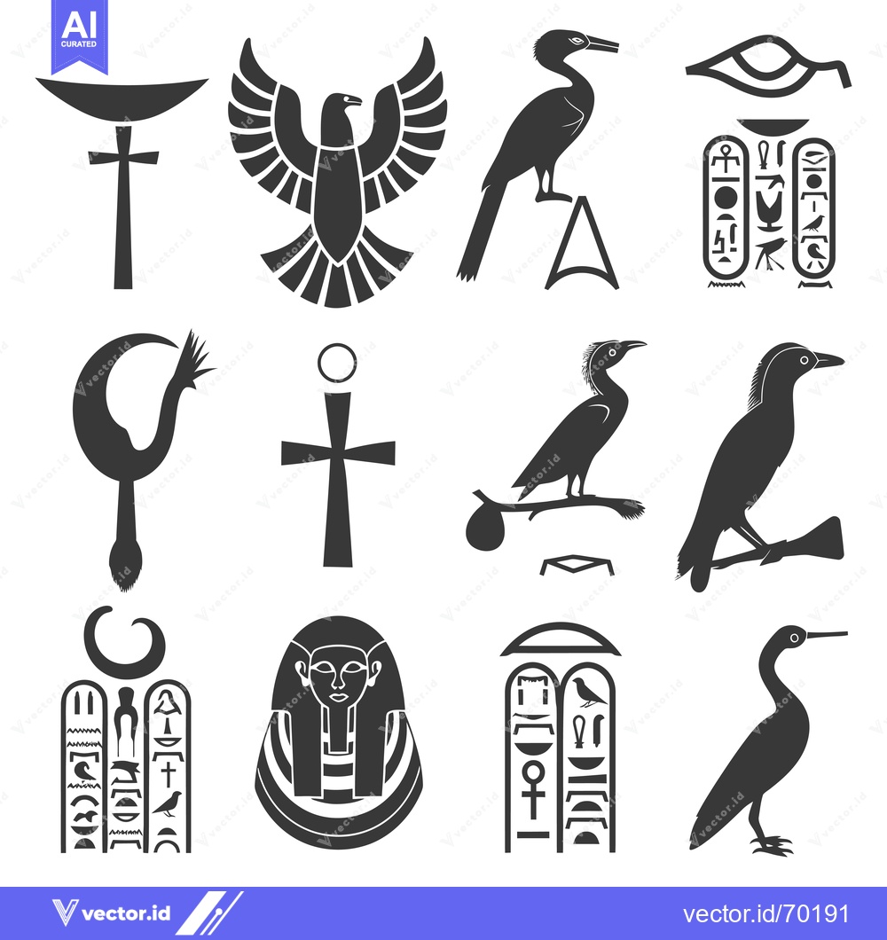 Premium Vector of A Collection of Ancient Egyptian Symbols and Hieroglyphics