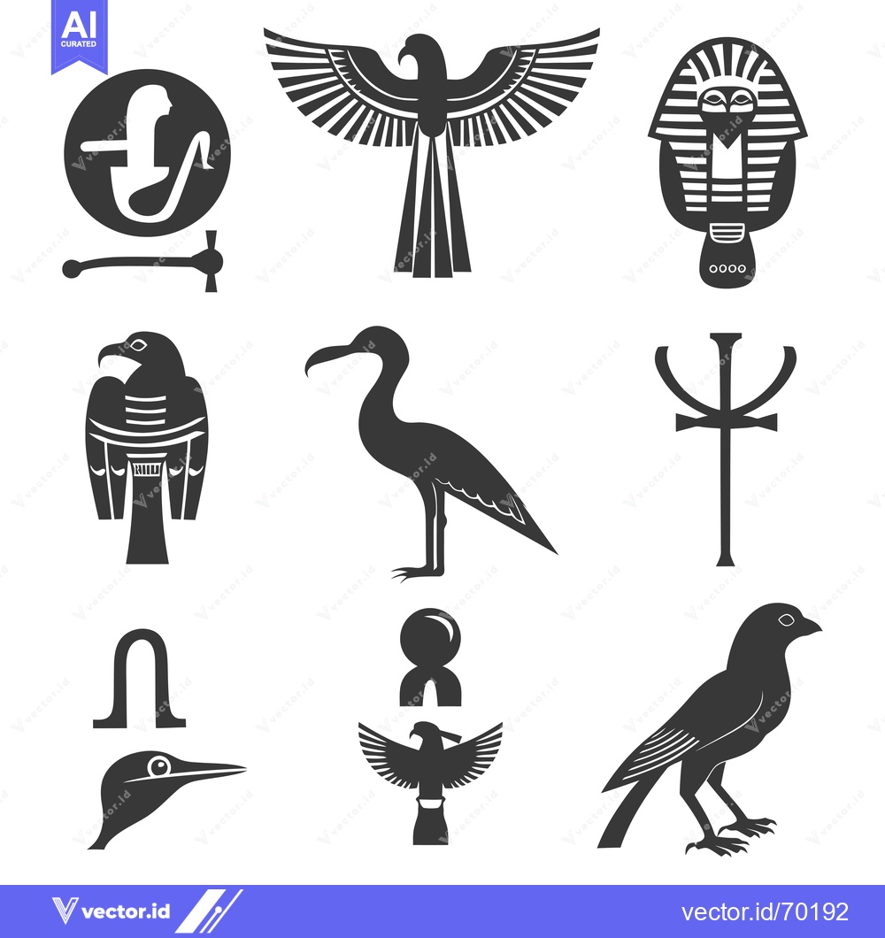 Premium Vector of A Collection of Ancient Egyptian Symbols and Creatures