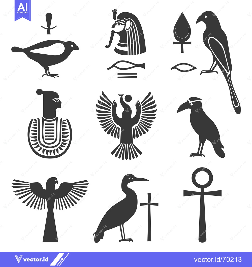 Premium Vector dari Collection of Ancient Egyptian Symbols and Creatures