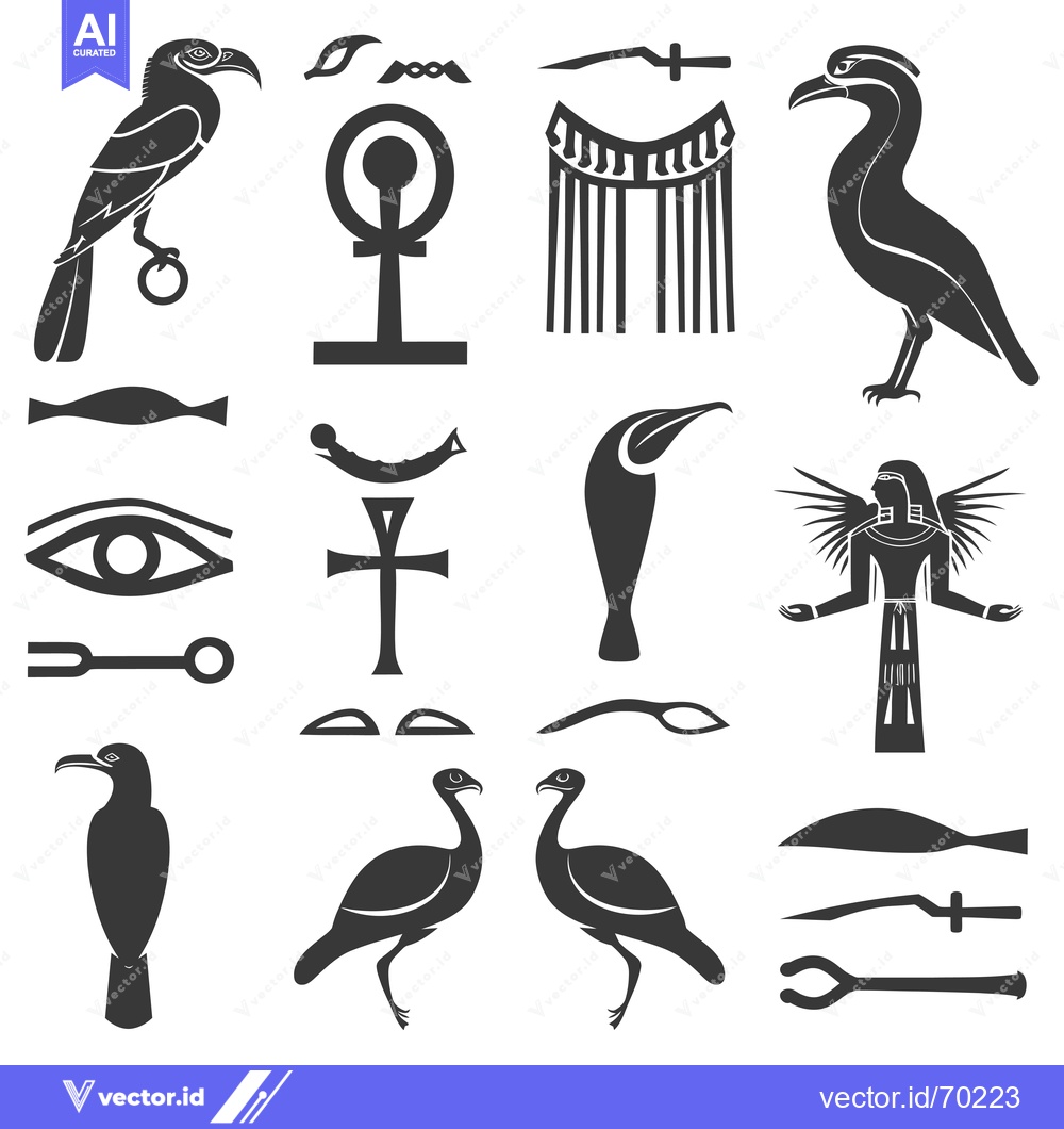 Premium Vector dari Egyptian Hieroglyphs and Symbols Collection