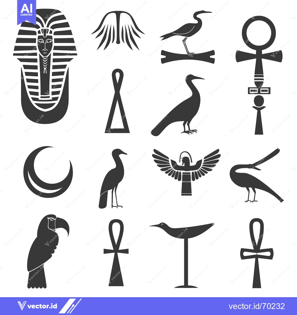 Premium Vector of Egyptian Hieroglyphics and Symbols Collection