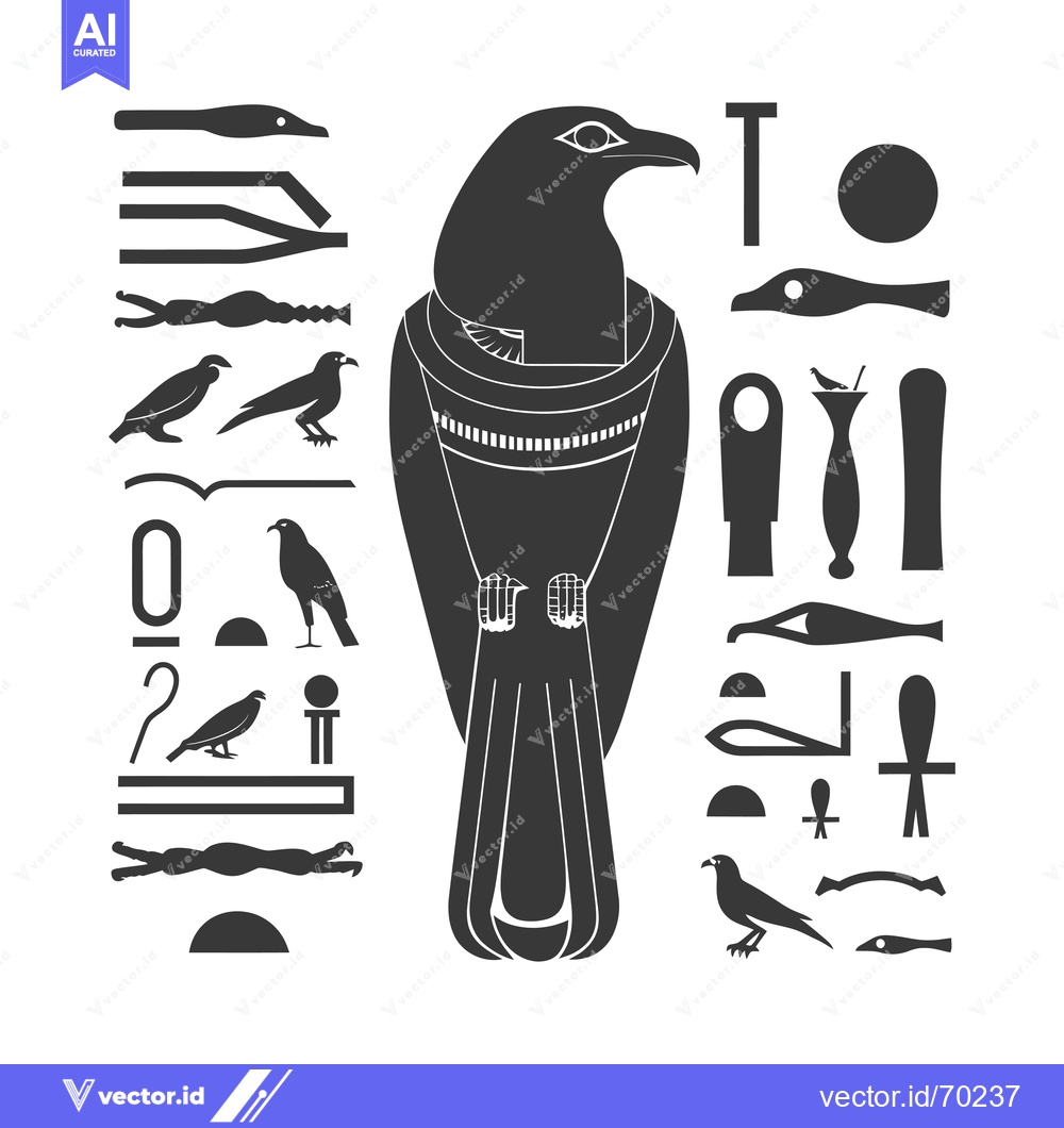 Premium Vector of Hieroglyphic Illustration of the Egyptian God Horus