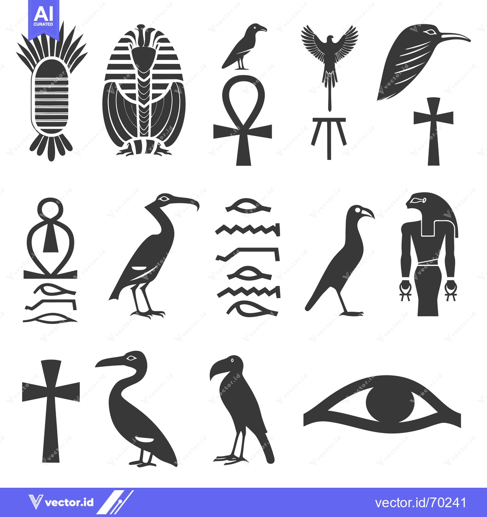 Premium Vector of Egyptian Mythology Symbols and Creatures