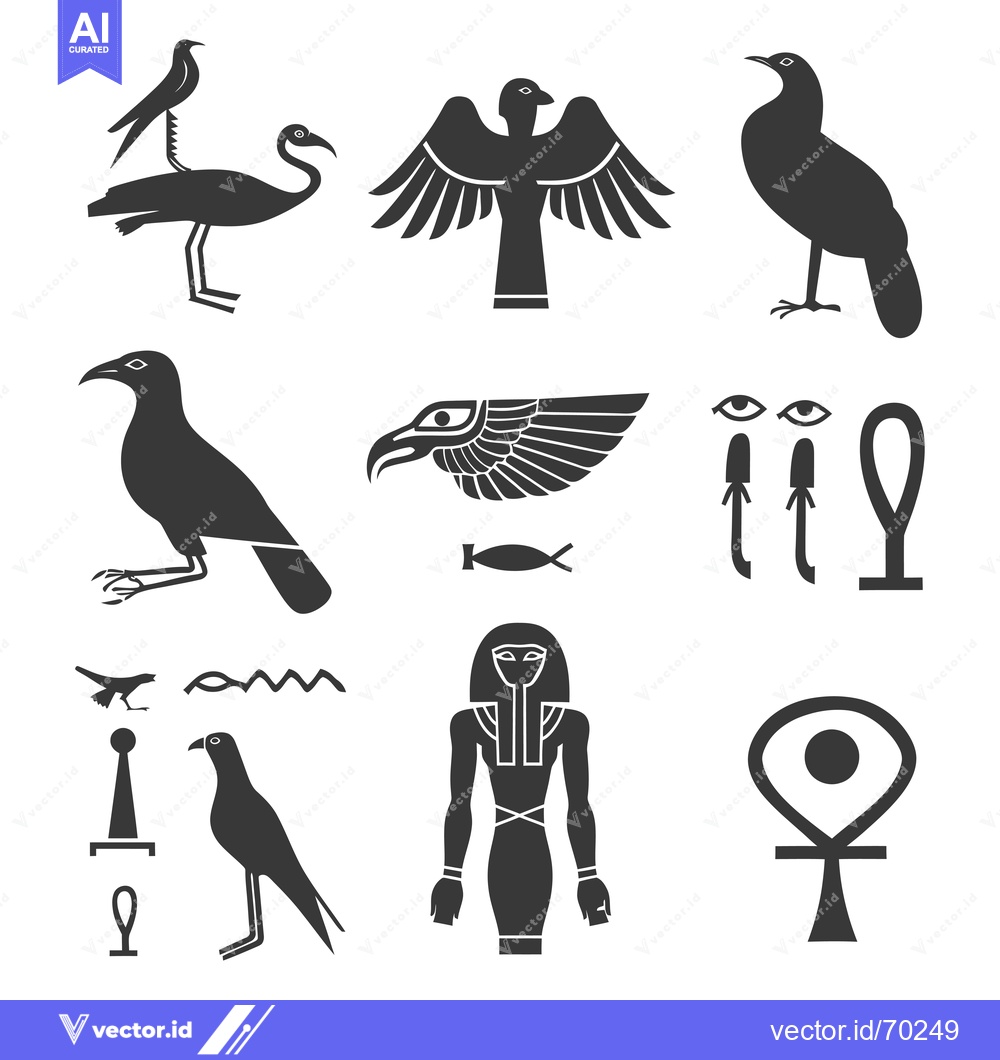 Premium Vector of Collection of Egyptian Mythology Symbols and Creatures