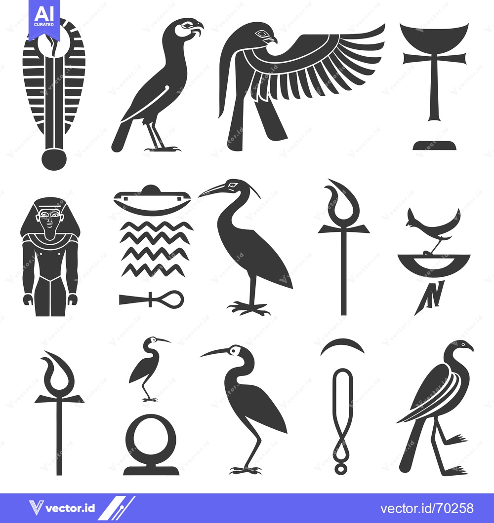Premium Vector of Collection of Ancient Egyptian Symbols and Creatures