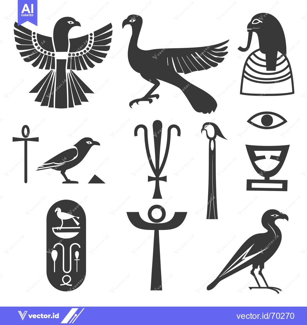 Premium Vector dari Egyptian Mythology Symbols and Creatures