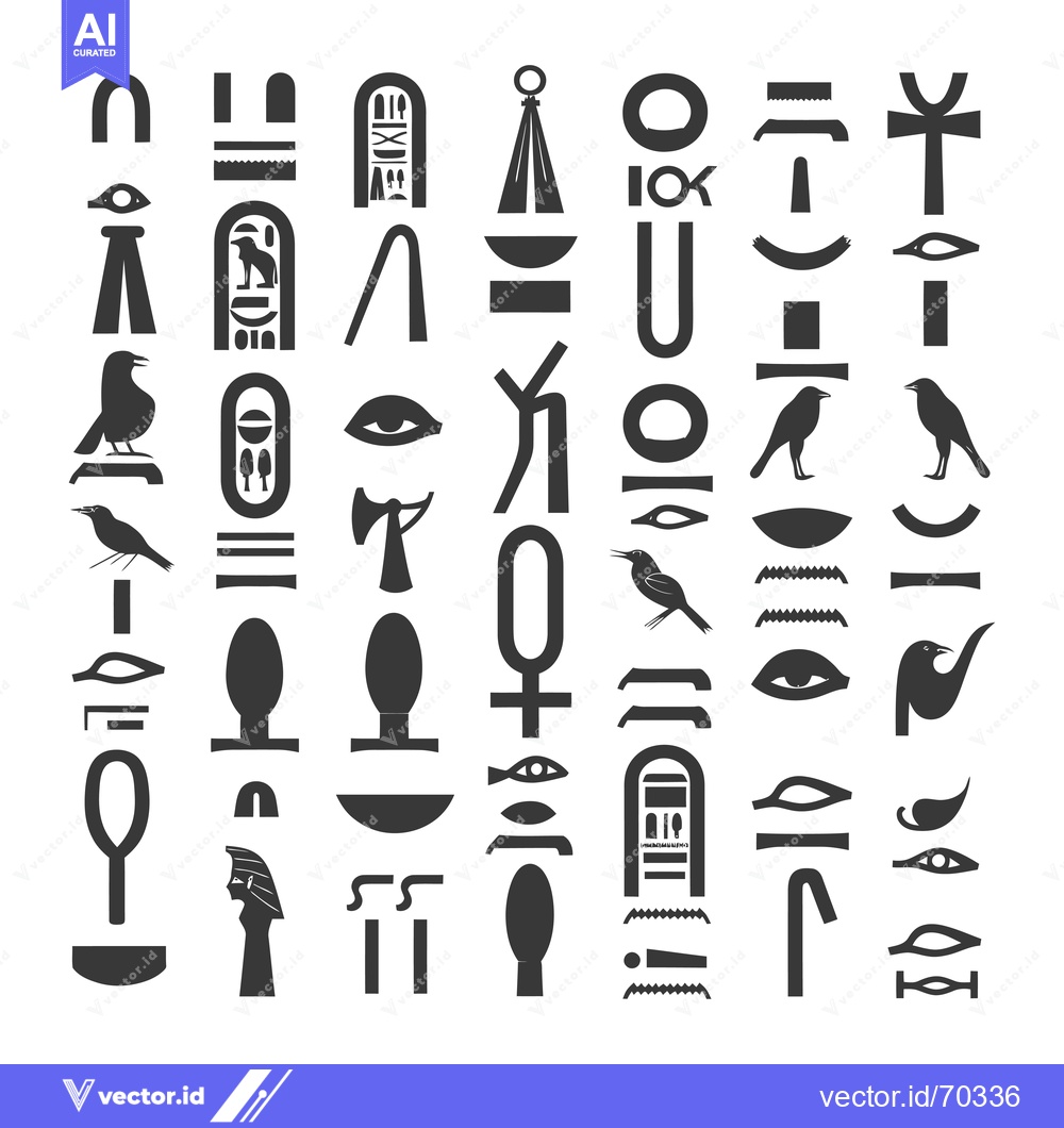 Premium Vector of A Collection of Ancient Egyptian Hieroglyphics