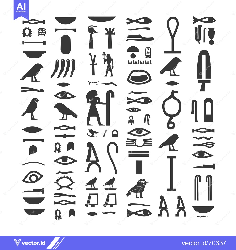 Premium Vector of A Collection of Ancient Egyptian Hieroglyphs