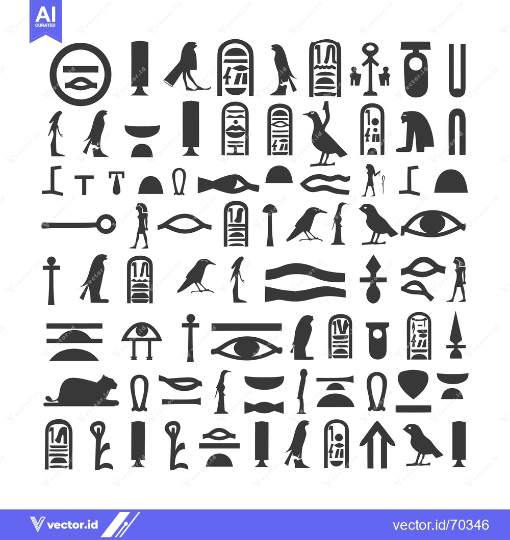 Premium Vector of A Collection of Ancient Egyptian Hieroglyphs