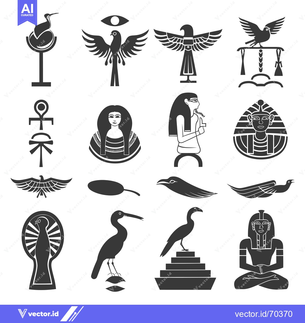 Premium Vector dari Set of Ancient Egyptian Symbols and Figures