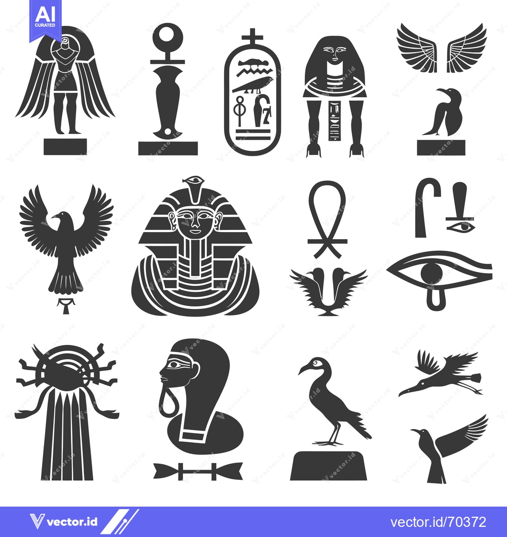 Premium Vector of A Collection of Ancient Egyptian Symbols and Figures