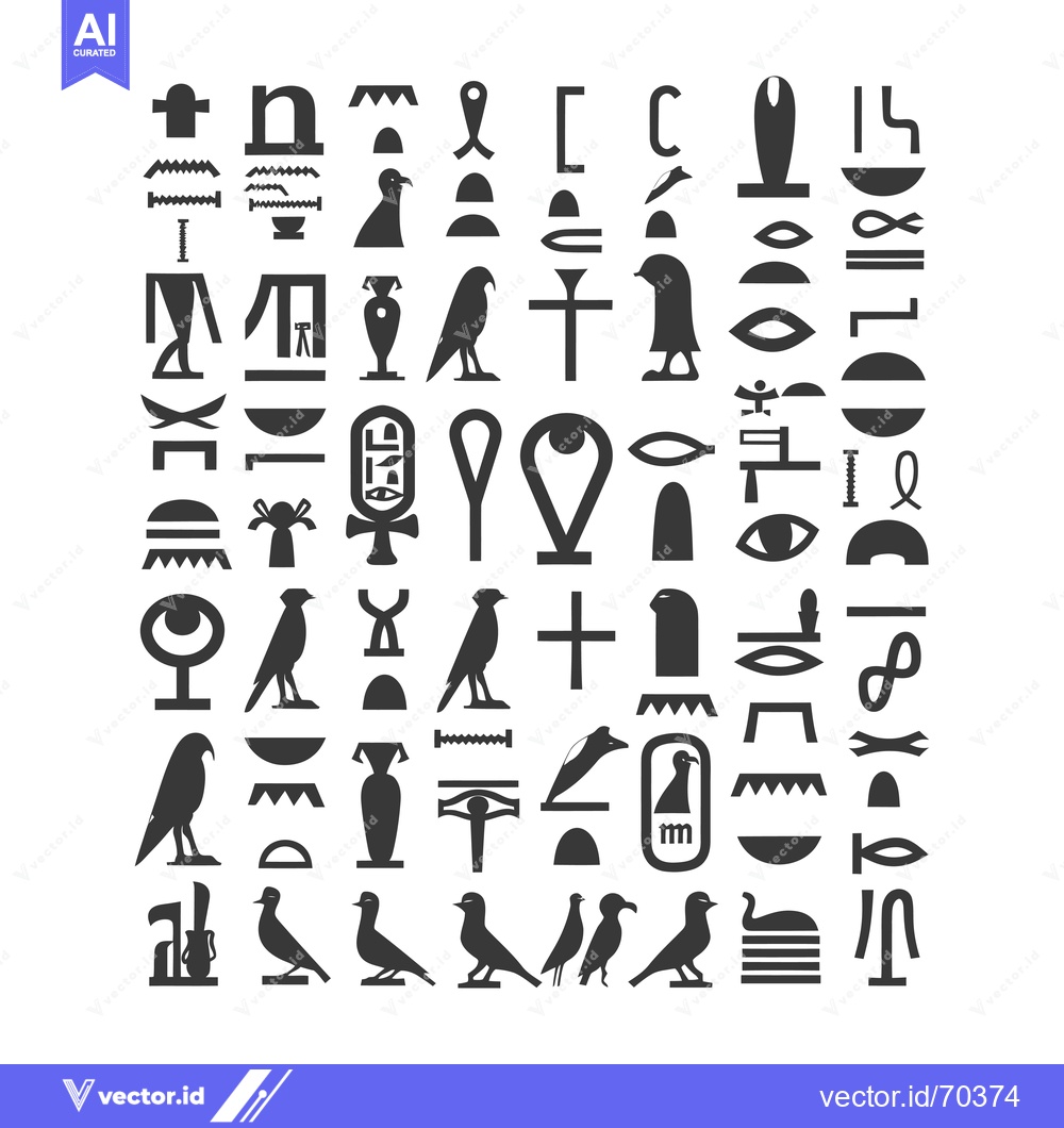 Premium Vector of A Collection of Ancient Egyptian Hieroglyphs
