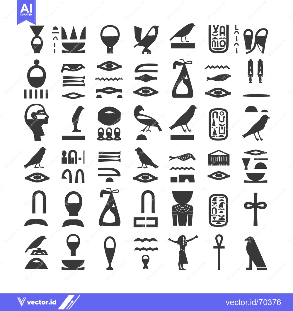 Premium Vector of A Collection of Hieroglyphic Symbols from Ancient Egypt