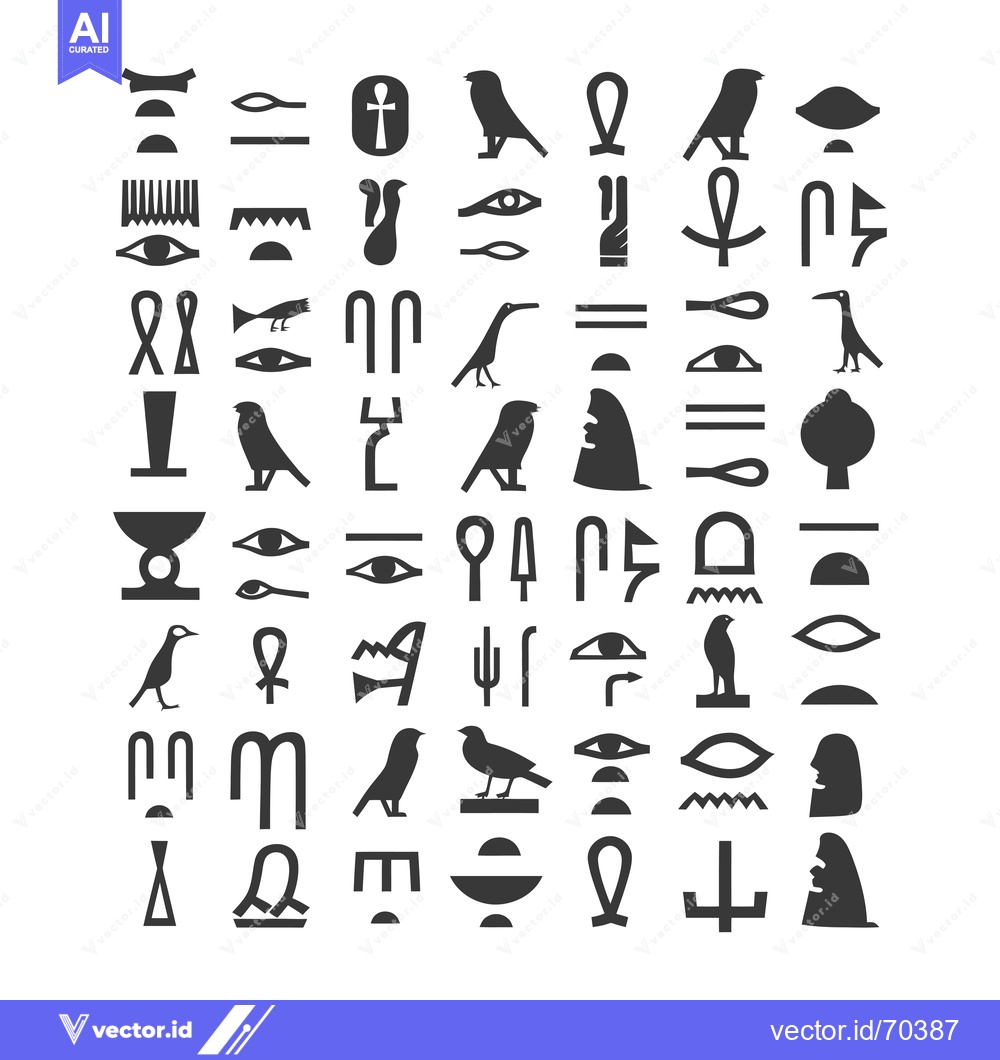 Premium Vector dari A Collection of Ancient Egyptian Hieroglyphs