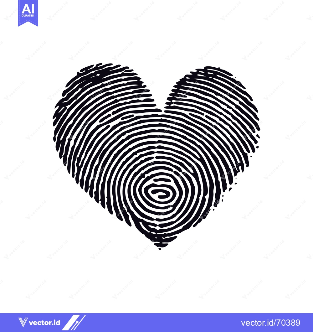 Premium Vector dari A Heart-Shaped Fingerprint Graphic