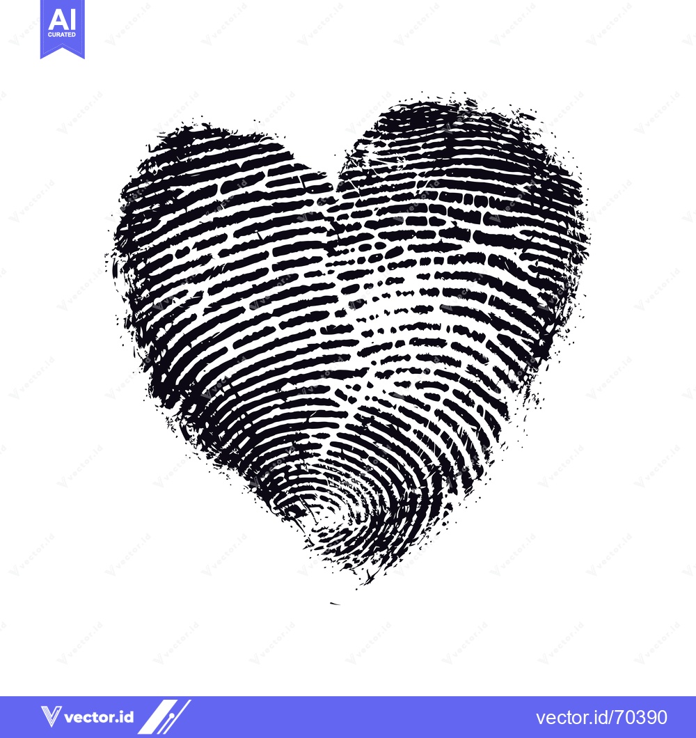 Premium Vector dari Fingerprint in the Shape of a Heart