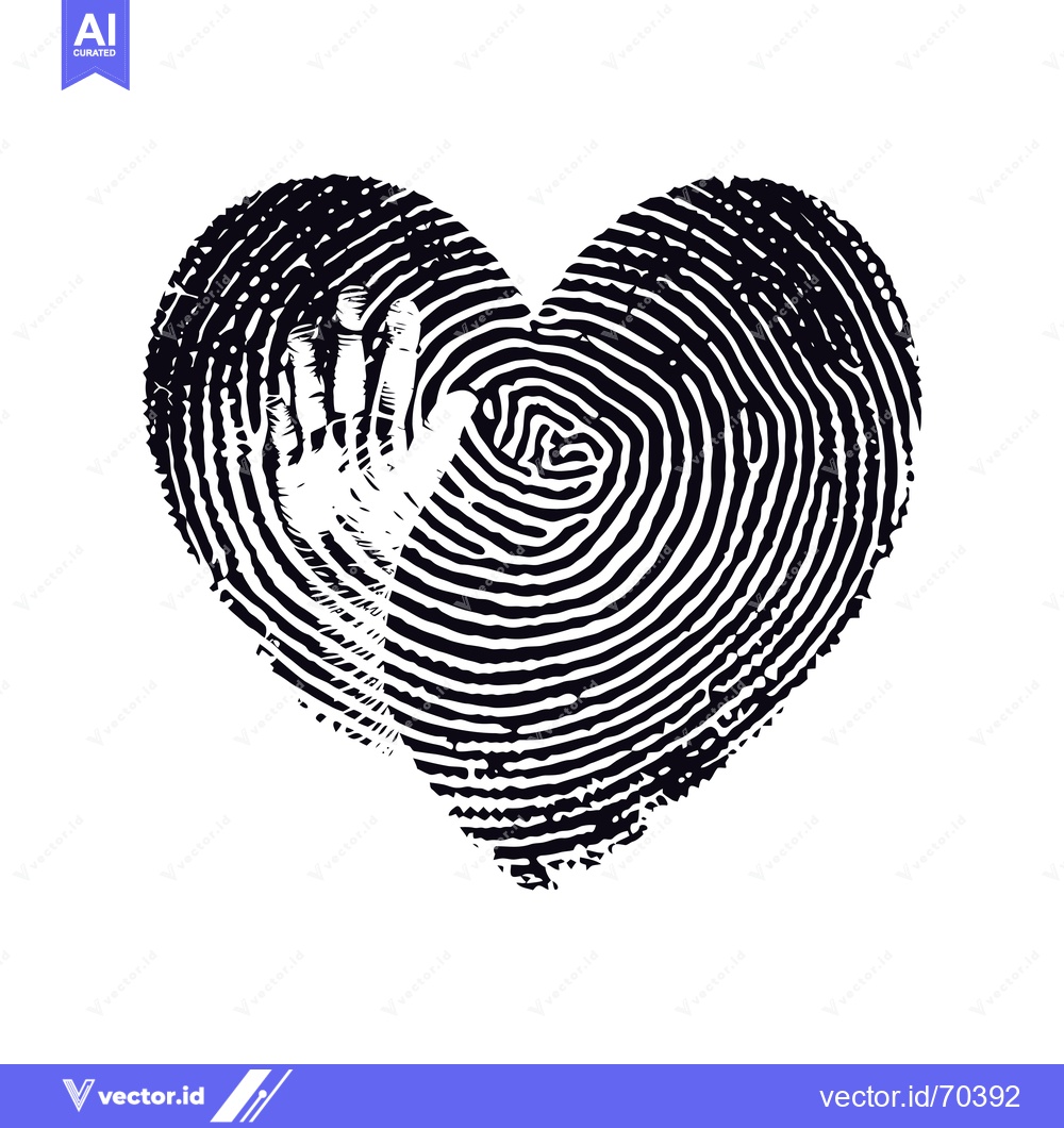 Premium Vector dari A Fingerprint-Shaped Heart With A Hand Reaching Out