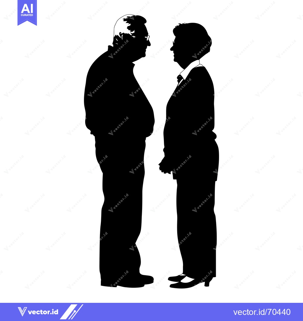 Premium Vector dari Silhouette of a couple standing facing each other