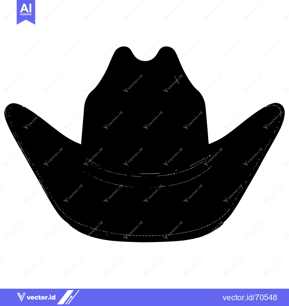 Premium Vector dari A Black Silhouette of a Cowboy Hat