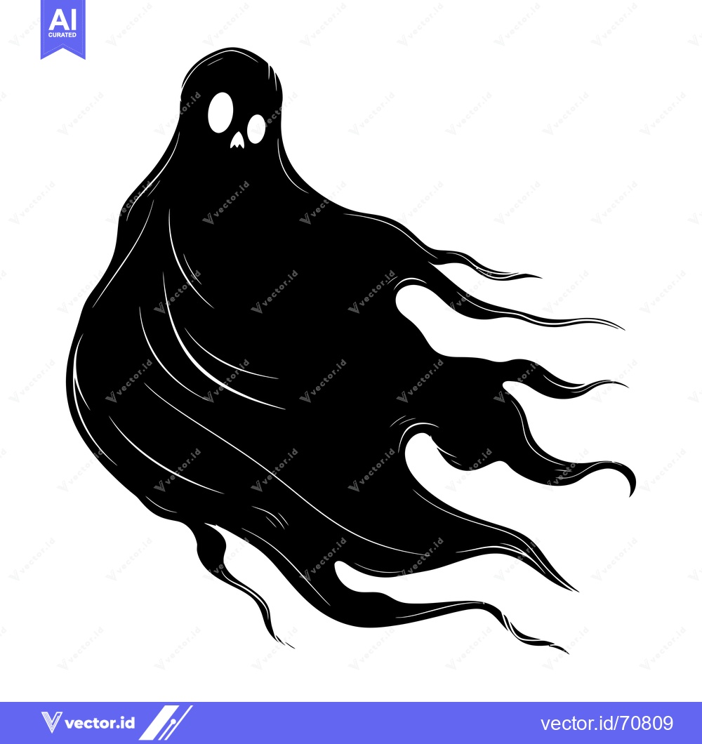 Premium Vector of A Black Ghost with a Single Eye and Flailing Arms