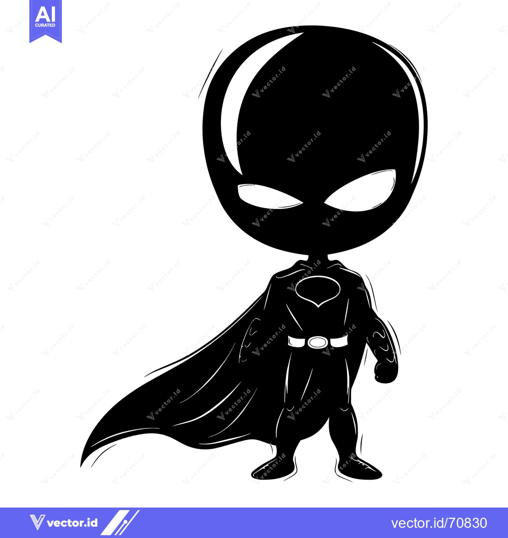 Premium Vector of Silhouette of a Cartoon Superhero with a Cape