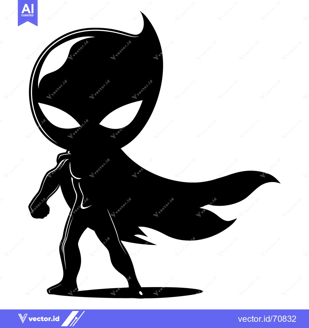 Premium Vector dari Silhouette of a Superhero with a Cape Flowing in the Wind