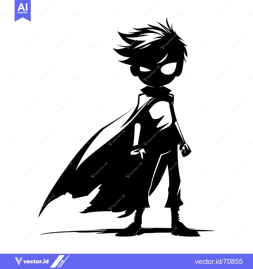Premium Vector of Silhouette of a Superhero with a Cape