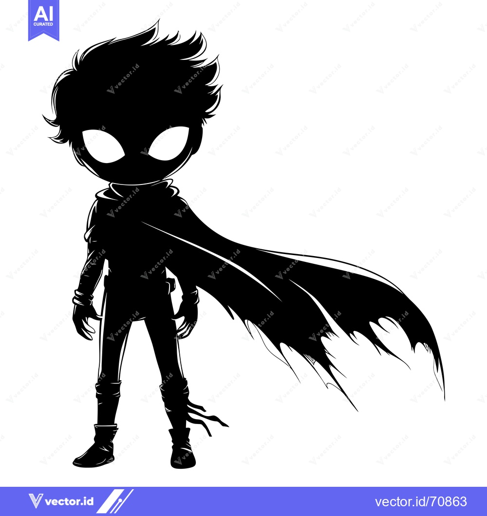 Premium Vector of Silhouette of a superhero with a flowing cape