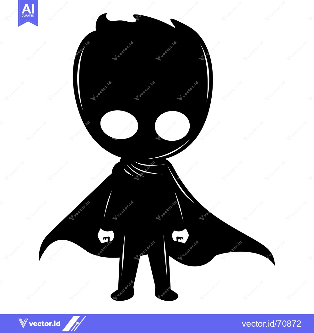 Premium Vector of Silhouette of a Superhero with a Cape