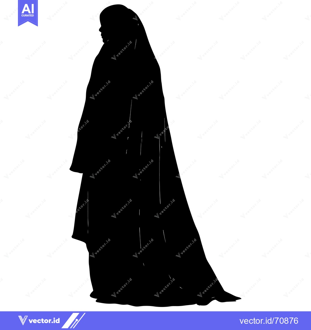 Premium Vector dari Silhouette of a woman wearing a niqab and abaya