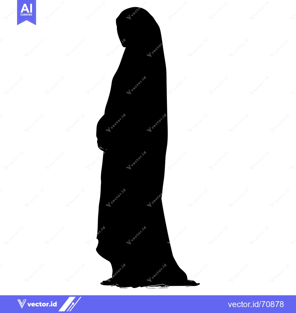 Premium Vector of Silhouette of a woman in a hijab