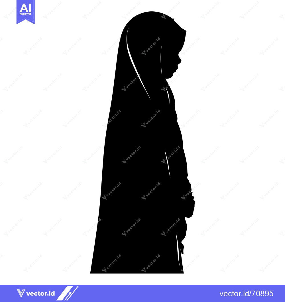 Premium Vector dari Silhouette of a Woman Wearing a Hijab