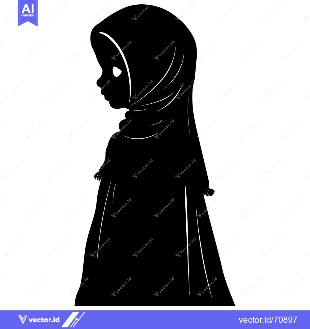 Premium Vector dari Silhouette of a Woman Wearing a Hijab