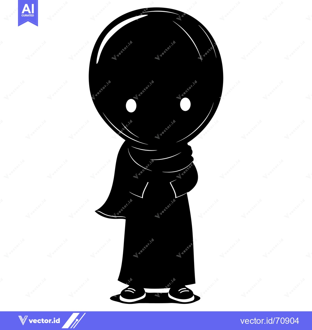 Premium Vector of Silhouette of a Cartoon Person Wearing a Long Robe