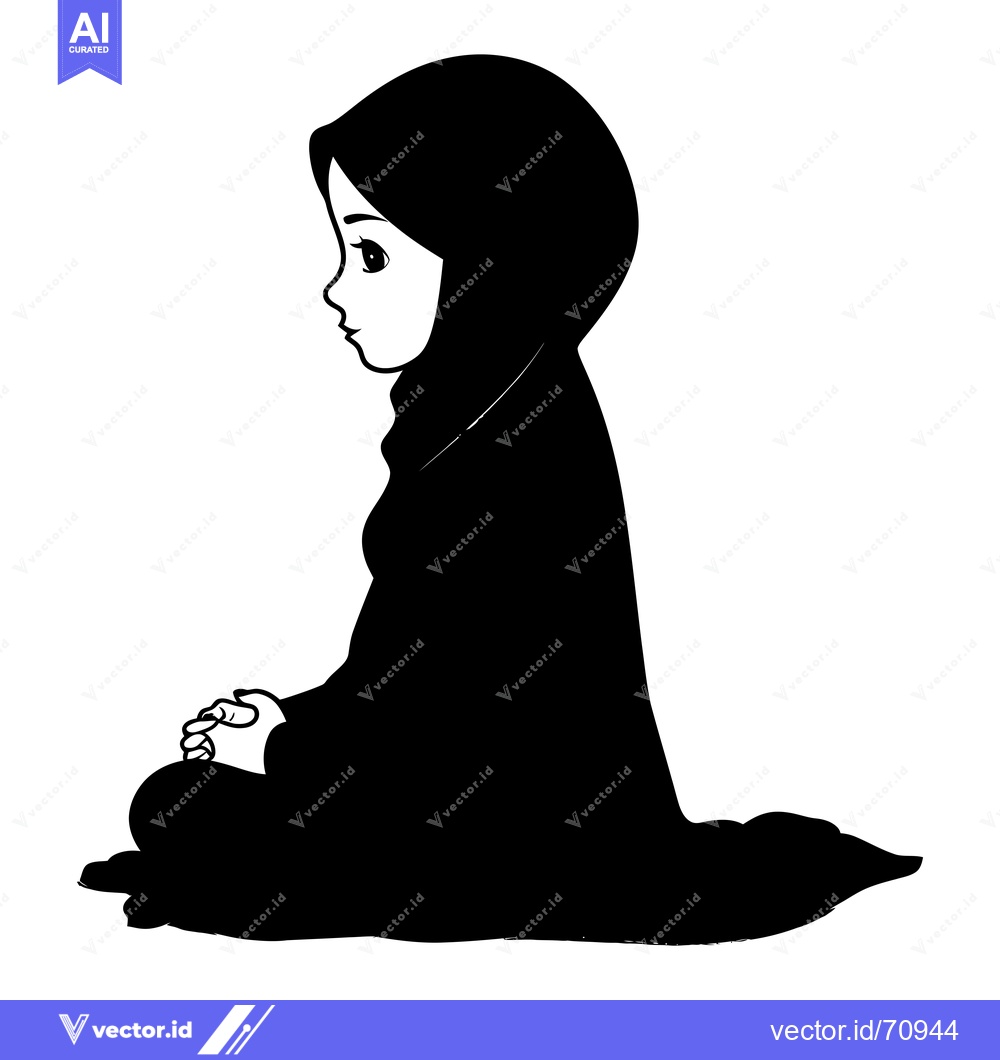 Premium Vector dari Silhouette of a Muslim woman in prayer