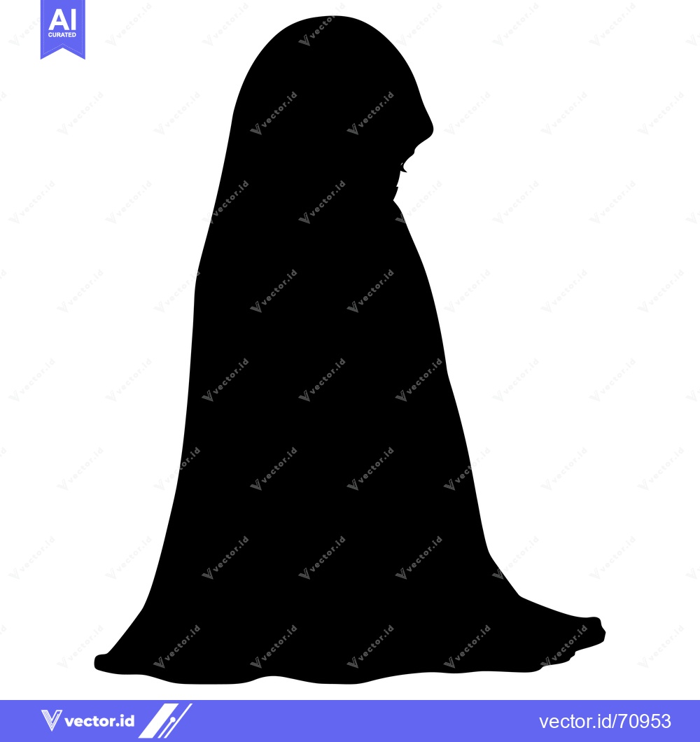 Premium Vector dari Silhouette of a Person in a Long Robe Kneeling