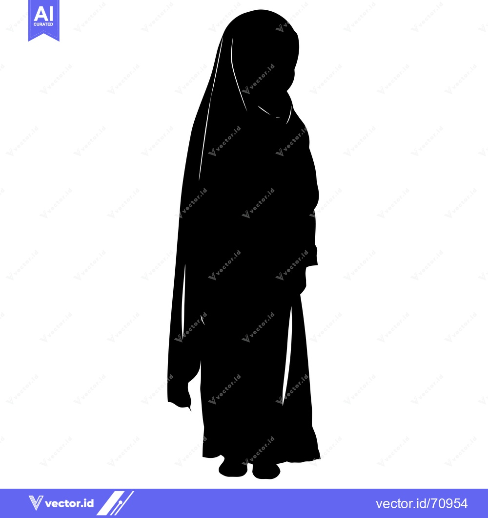 Premium Vector of Silhouette of a woman wearing a hijab