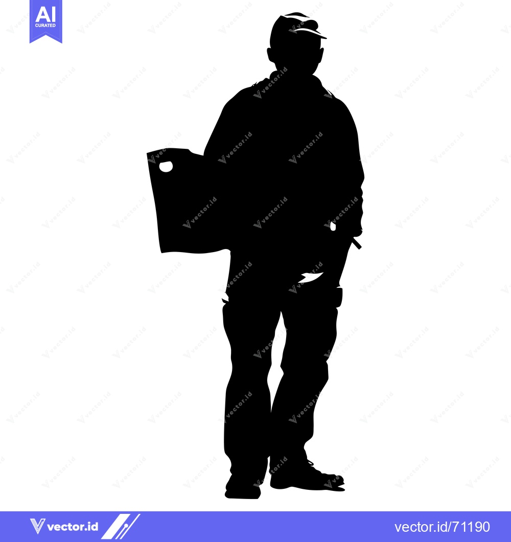 Premium Vector dari Silhouette of a Man Holding a Briefcase