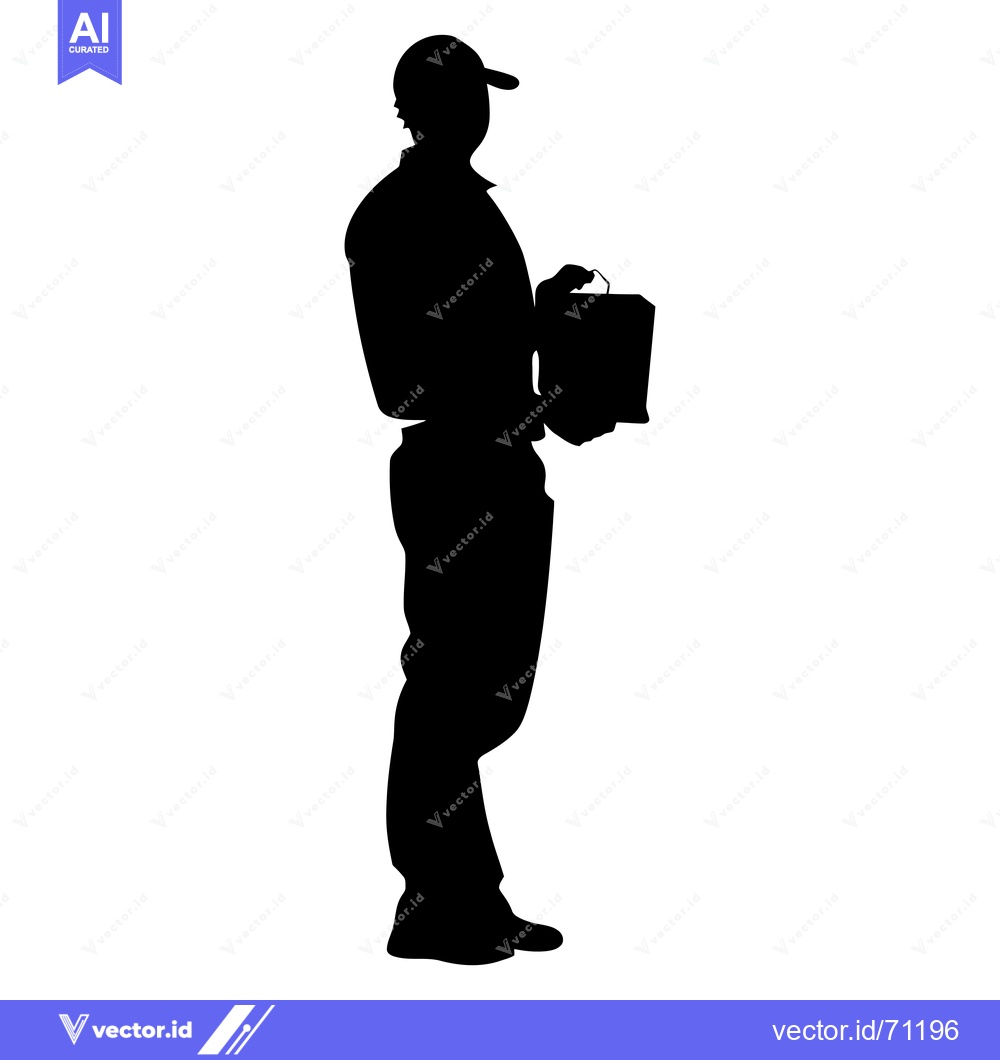 Premium Vector of Silhouette of a Person Holding a Box