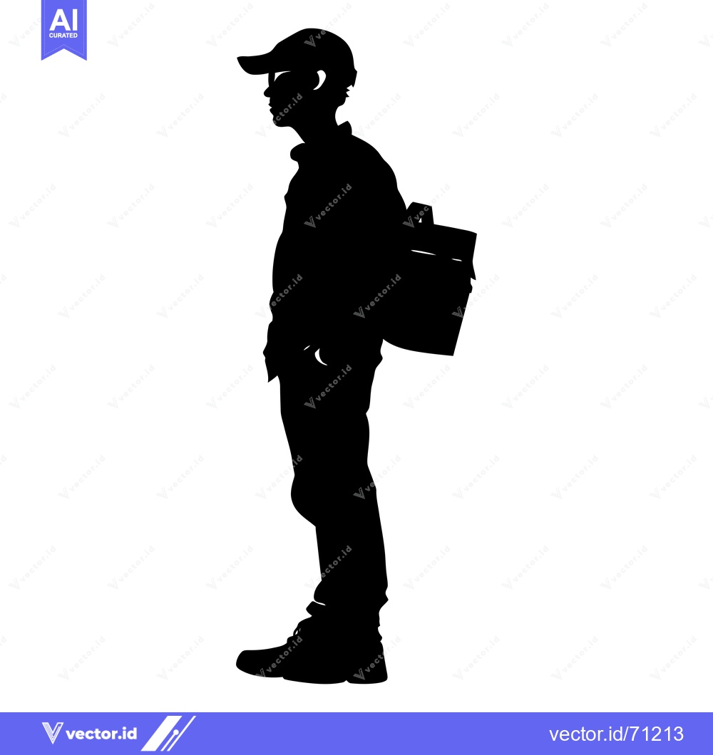 Premium Vector of Silhouette of a Person Wearing a Backpack and a Cap